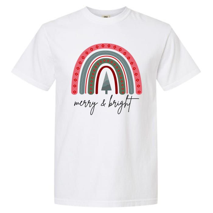 Merry And Bright Rainbow Holiday Garment-Dyed Heavyweight T-Shirt