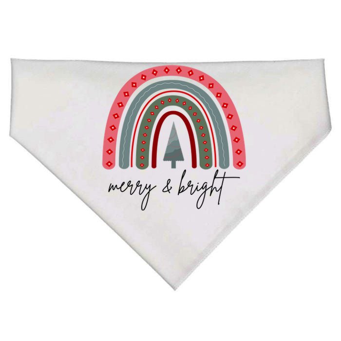 Merry And Bright Rainbow Holiday USA-Made Doggie Bandana