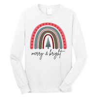 Merry And Bright Rainbow Holiday Long Sleeve Shirt