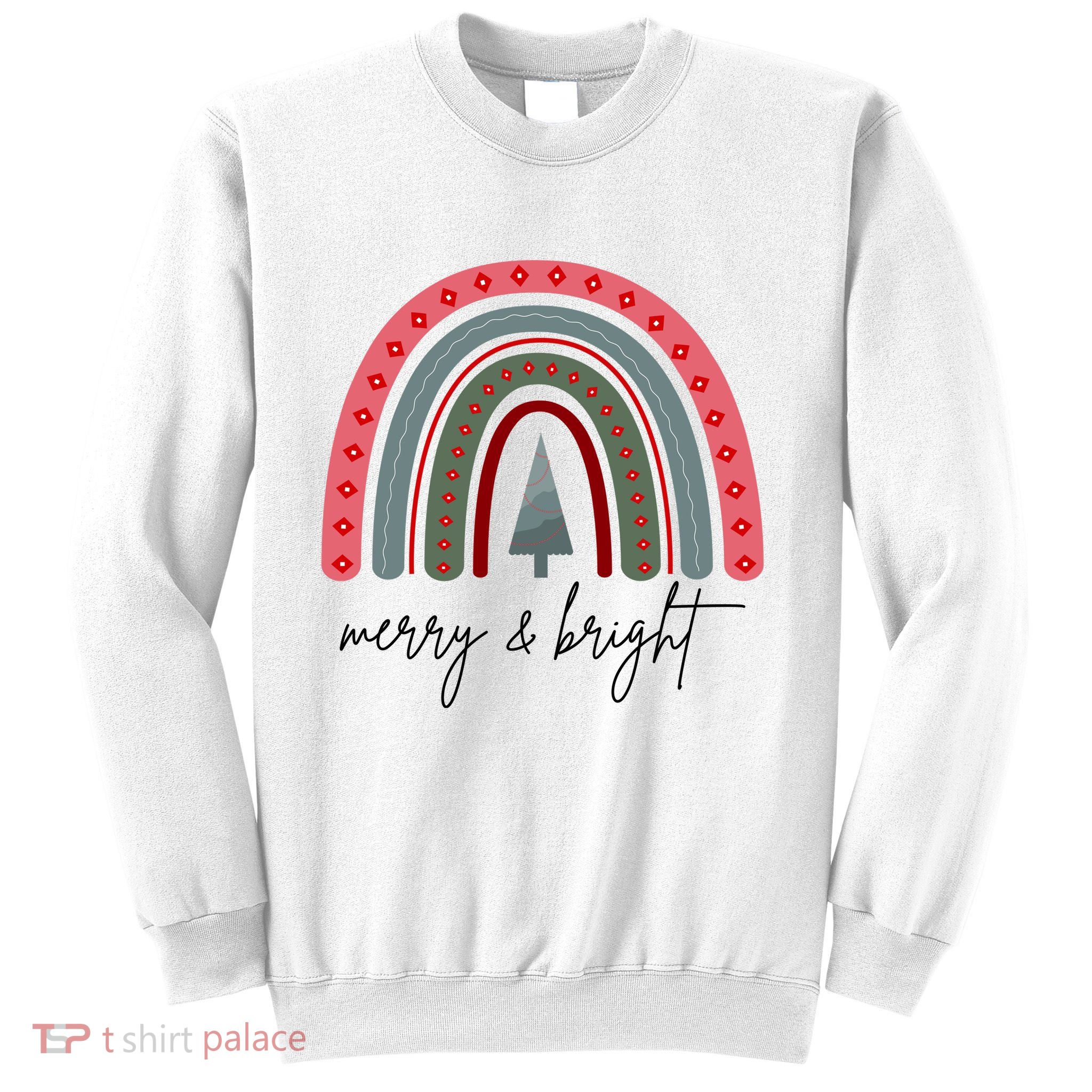 Merry And Bright Rainbow Holiday Sweatshirt