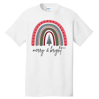 Merry And Bright Rainbow Holiday Tall T-Shirt