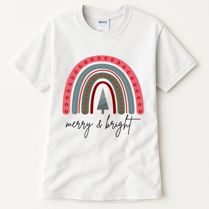 Merry And Bright Rainbow Holiday Tall T-Shirt