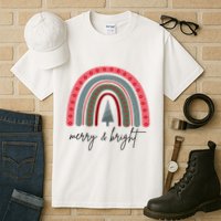 Merry And Bright Rainbow Holiday Tall T-Shirt