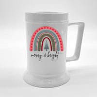 Merry And Bright Rainbow Holiday Beer Stein