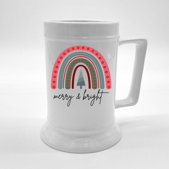 Merry And Bright Rainbow Holiday Beer Stein