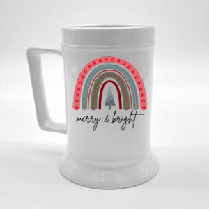 Merry And Bright Rainbow Holiday Beer Stein