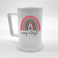 Merry And Bright Rainbow Holiday Beer Stein