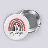 Merry And Bright Rainbow Holiday Button