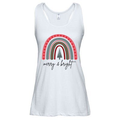Merry And Bright Rainbow Holiday Ladies Essential Flowy Tank