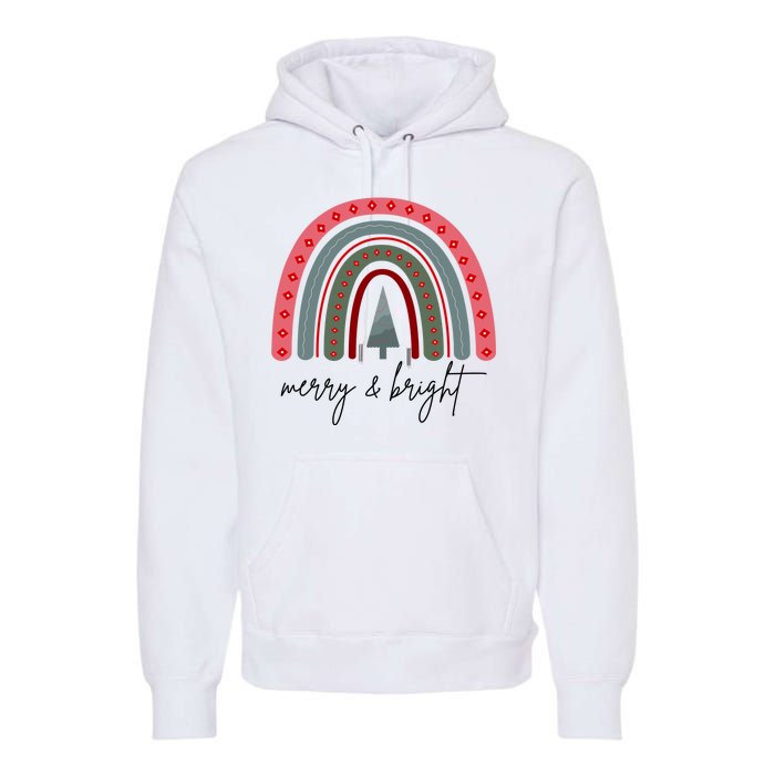 Merry And Bright Rainbow Holiday Premium Hoodie