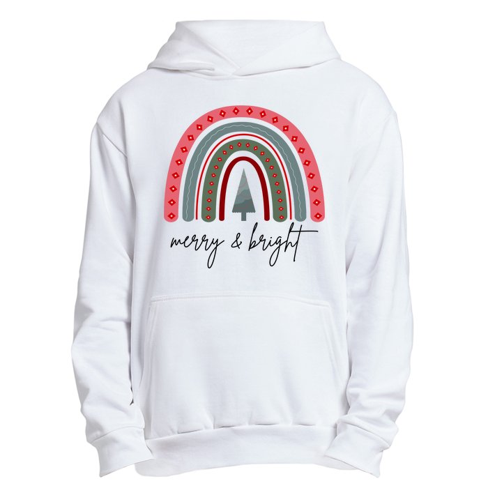 Merry And Bright Rainbow Holiday Urban Pullover Hoodie