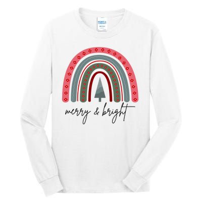 Merry And Bright Rainbow Holiday Tall Long Sleeve T-Shirt