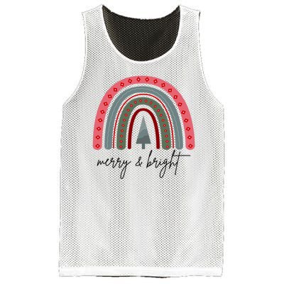 Merry And Bright Rainbow Holiday Mesh Reversible Basketball Jersey Tank