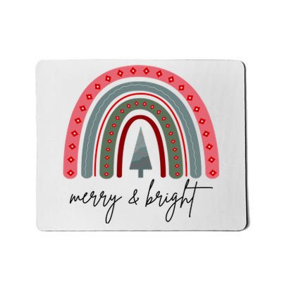 Merry And Bright Rainbow Holiday Mousepad