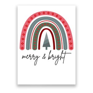 Merry And Bright Rainbow Holiday Poster