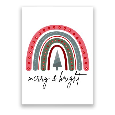Merry And Bright Rainbow Holiday Poster