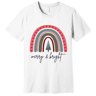 Merry And Bright Rainbow Holiday Premium T-Shirt