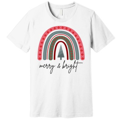 Merry And Bright Rainbow Holiday Premium T-Shirt