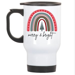 Merry And Bright Rainbow Holiday Stainless Steel Travel Mug