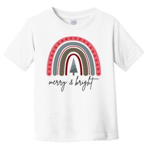 Merry And Bright Rainbow Holiday Toddler T-Shirt