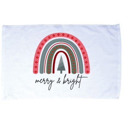 Merry And Bright Rainbow Holiday Microfiber Hand Towel