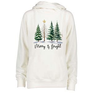 Merry And Bright Christmas Light Matching Family Xmas Womens Funnel Neck Pullover Hood