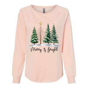 Merry And Bright Christmas Light Matching Family Xmas Womens California Wash Sweatshirt