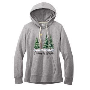 Merry And Bright Christmas Light Matching Family Xmas Women's Fleece Hoodie