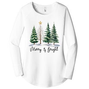 Merry And Bright Christmas Light Matching Family Xmas Women's Perfect Tri Tunic Long Sleeve Shirt