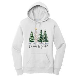 Merry And Bright Christmas Light Matching Family Xmas Women's Pullover Hoodie