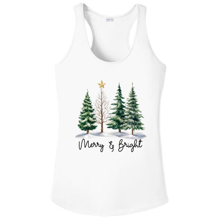 Merry And Bright Christmas Light Matching Family Xmas Ladies PosiCharge Competitor Racerback Tank