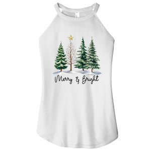 Merry And Bright Christmas Light Matching Family Xmas Women's Perfect Tri Rocker Tank