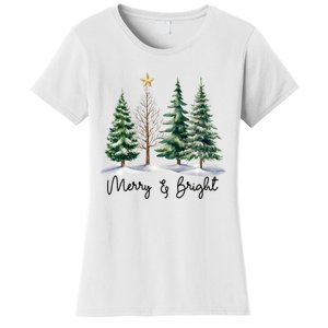 Merry And Bright Christmas Light Matching Family Xmas Women's T-Shirt