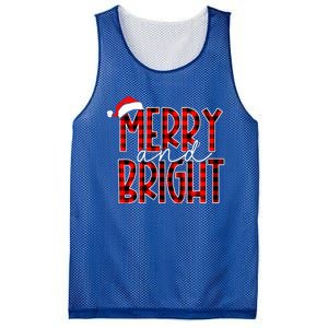 Merry and Bright Buffalo Plaid Red Santa Hat Christmas Xmas  Mesh Reversible Basketball Jersey Tank