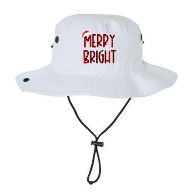 Merry and Bright Buffalo Plaid Red Santa Hat Christmas Xmas  Legacy Cool Fit Booney Bucket Hat