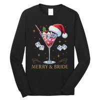 Merry And Bride Bachelorette Party Cocktail Drink Christmas Long Sleeve Shirt