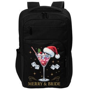 Merry And Bride Bachelorette Party Cocktail Drink Christmas Impact Tech Backpack