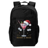 Merry And Bride Bachelorette Party Cocktail Drink Christmas Daily Commute Backpack