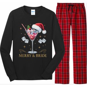 Merry And Bride Bachelorette Party Cocktail Drink Christmas Long Sleeve Pajama Set