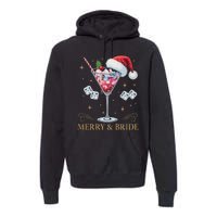 Merry And Bride Bachelorette Party Cocktail Drink Christmas Premium Hoodie