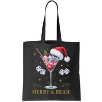 Merry And Bride Bachelorette Party Cocktail Drink Christmas Tote Bag