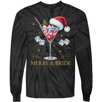 Merry And Bride Bachelorette Party Cocktail Drink Christmas Tie-Dye Long Sleeve Shirt