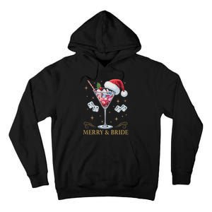 Merry And Bride Bachelorette Party Cocktail Drink Christmas Tall Hoodie