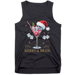 Merry And Bride Bachelorette Party Cocktail Drink Christmas Tank Top