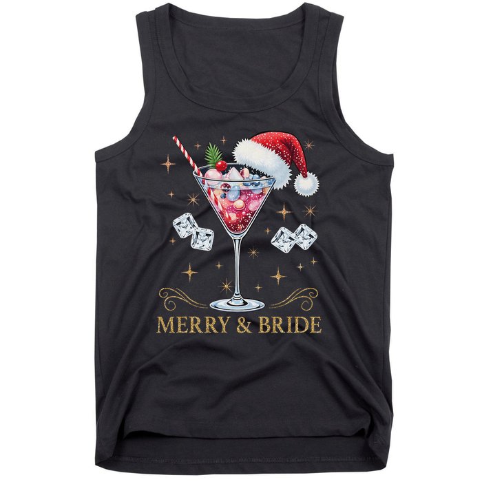 Merry And Bride Bachelorette Party Cocktail Drink Christmas Tank Top