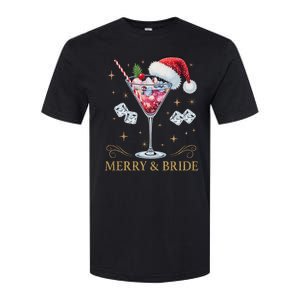 Merry And Bride Bachelorette Party Cocktail Drink Christmas Softstyle CVC T-Shirt