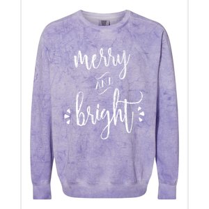 Merry And Bright Christmas Holiday Xmas Colorblast Crewneck Sweatshirt