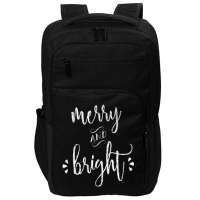 Merry And Bright Christmas Holiday Xmas Impact Tech Backpack