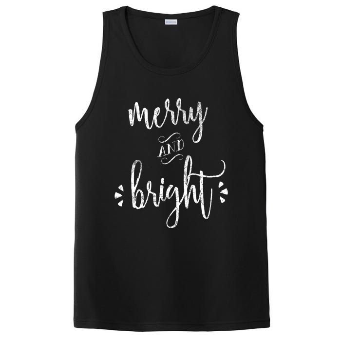 Merry And Bright Christmas Holiday Xmas PosiCharge Competitor Tank