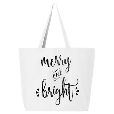 Merry And Bright Christmas Holiday Xmas 25L Jumbo Tote